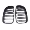 1Pair Car Front Bumper Kidney Grille For BMW E81 E87 E82 E88 128i 130i 135i 2008-2013 Glossy Black Double Line Racing Grill