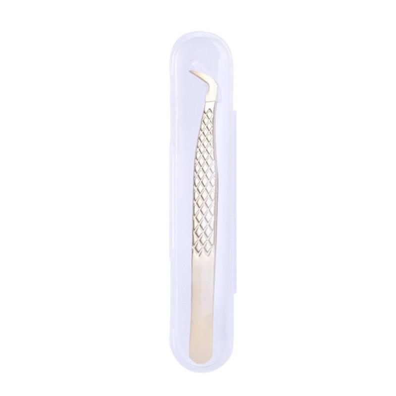 Ergonomic Grip Stainless Steel Eyelash Tweezers with Non Slip Handle for Comfortable Extended Beauty Tool