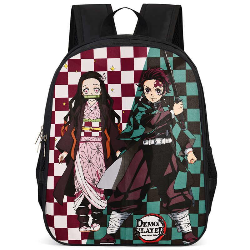 Trendy Demon Slayer Book Bag With Durable Oxford Fabric And Large Storage