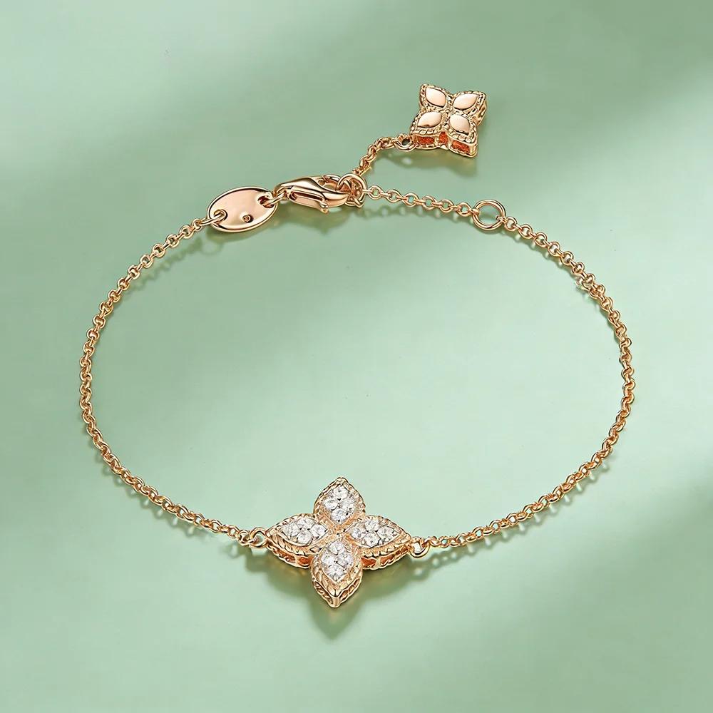 

Lucky Clover 5A Zircons Bracelet Women s Adjustable Exquisite Bracelet Valentine s Day Birthday Party Ideal Gift