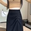 2025 Early Autumn Women’s High-Waist A-Line Midi Skirt with Slit