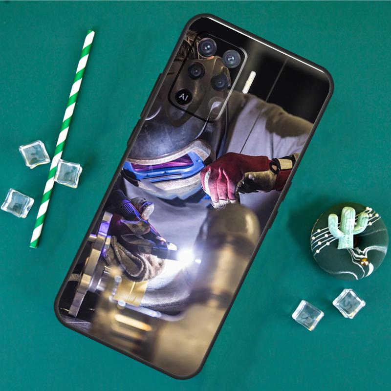 Welder Welding Hot Metal Worker Case For Oppo A17 A15 A40 A60 A80 A16 A76 A96 A18 A38 A58 A78 A98 A91 A57 A74 A94 A54S Cover