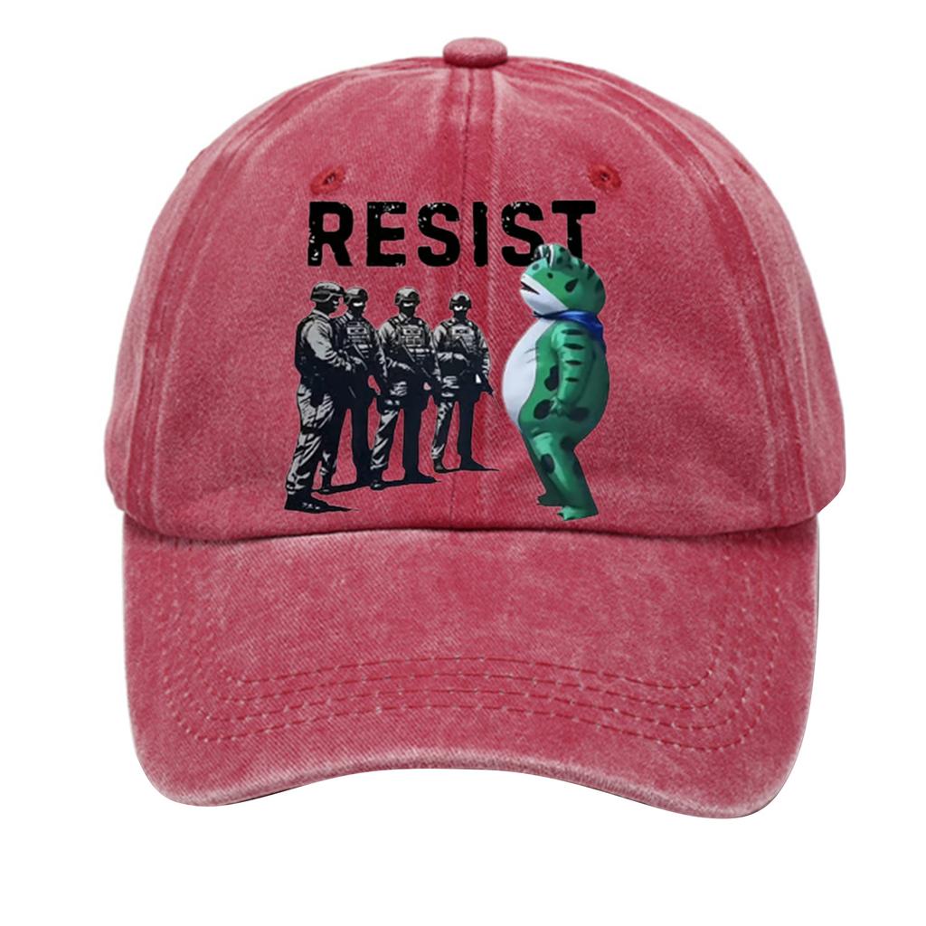 Men's Washed Cotton Baseball Cap With Printed Distressed Soft Top Denim Hat, Vintage Hat