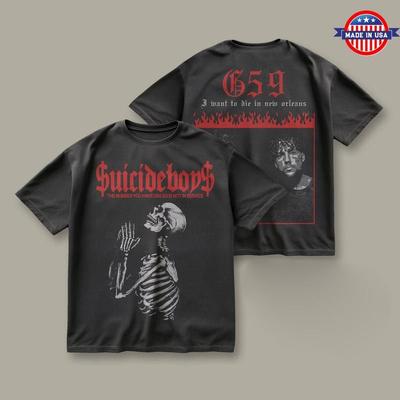 Camiseta Unisex Algodón Oversize Talla Grande Greyday 2026 Gira Norteamérica Suicideboys Concierto Hiphop Camiseta de Dos Caras