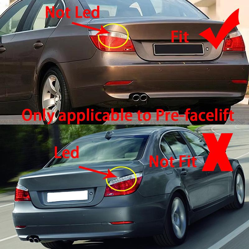 Reflective Strips For BMW 5 Series E60 Sedan E61 2003-2007 Pre-facelift Rear Bumper Reflector Red Lens Warning Strip 63146915039