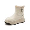 Leder-Plateau-Martinsstiefel Damen Herbst und Winter Neu Kleines Samt Britischer Retro Kurze Stiefel