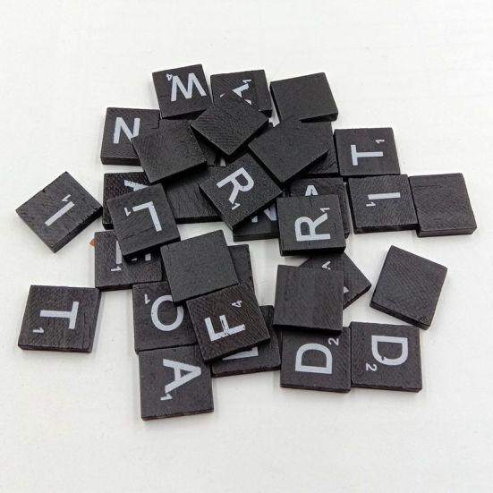 100 Pcs English Letter Alphabet Wooden Cube Blocks Kids Game Educational Toy