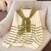 Womens Oversized Striped Knit Sweater Loose Long Sleeve Casual Pullover Cardigan 2025