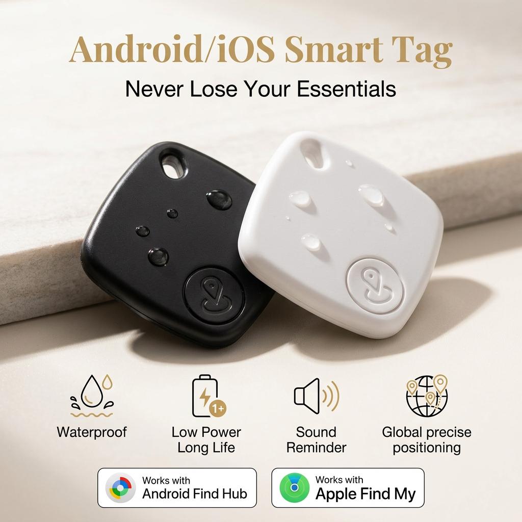 Dual System Android/iOS Smart Tag Compatible With Apple Find My Google Find Hub Anti-Lost GPS Tracker Item Finder Bag Key Pet