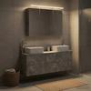 Bathroom Furniture Set 4 Pcs Concrete Grey Engineered Wood and Glass