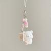 Cozy Flocking Bear Keychain Premium Soft Texture Decorative Bag Keyring Sturdy Construction Perfect Surprise Gift