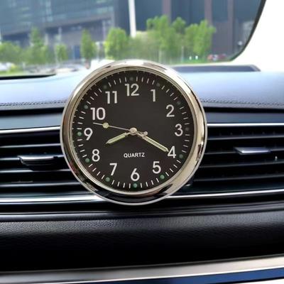 Mini-orologio luminoso compatto per auto e casa | Orologio al quarzo con clip adesiva o per bocchetta dell'aria | Cronometraggio di precisione