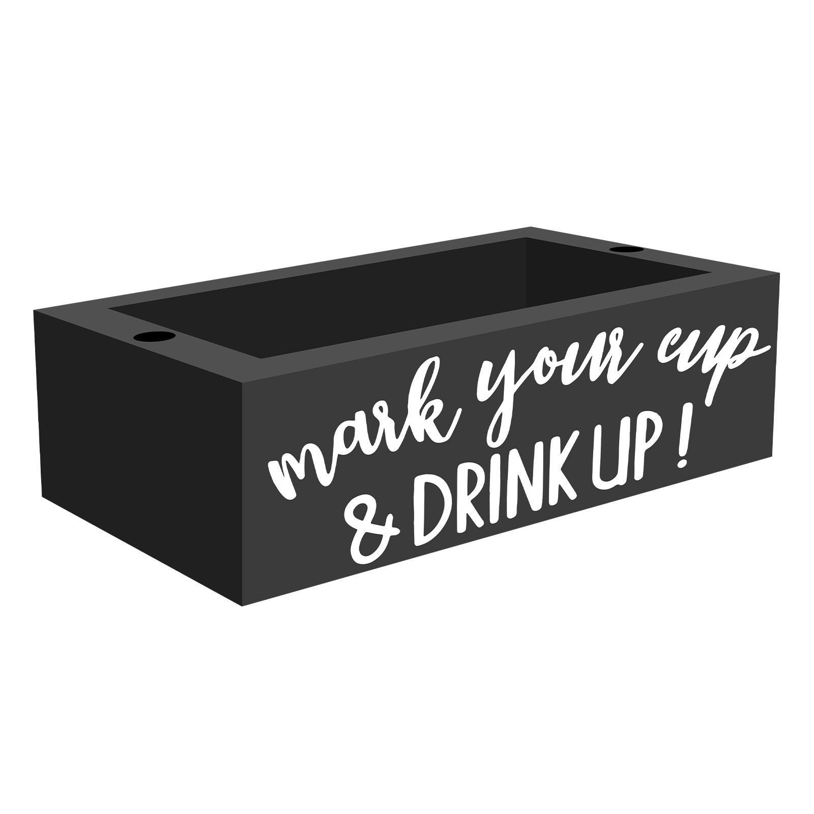 

Disposable Cup Holder Wood Cup Storage Rack with Marker Holes Large Capacity Multi Functional Bar Cup Storage Rack for Kitchens чёрный