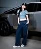 Emelbi Street Sporty Taped Wide Pants Bos (Navy)