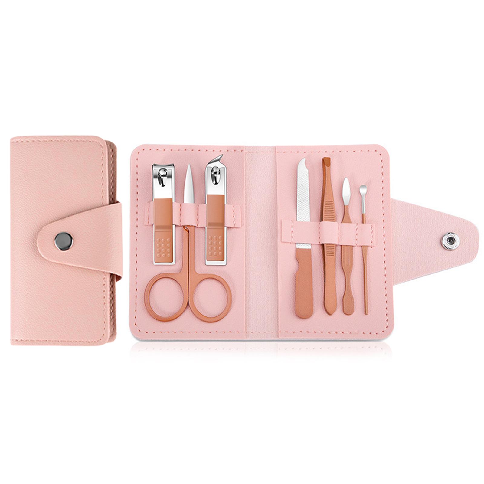 

7 шт./набор маникюрный набор кусачек для ногтей набор практичный набор для ухода за ногтями нержавеющая сталь кусачки для ногтей инструменты для путешествий домой розовый