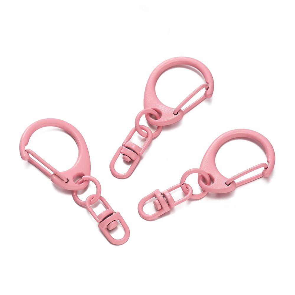 5pcs Alloy Colorful D-shaped Hooks With Rotatable Eight-character Buckle for DIY Keychains Crafts Bag Charms Key Ring Findings