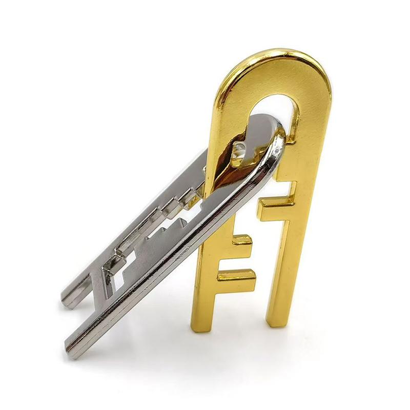 Magic Ladder Lock Puzzle Disentanglement Brain Teaser Metal  Baffling IQ Logic Test Educational Toys For Kids Teens Adults
