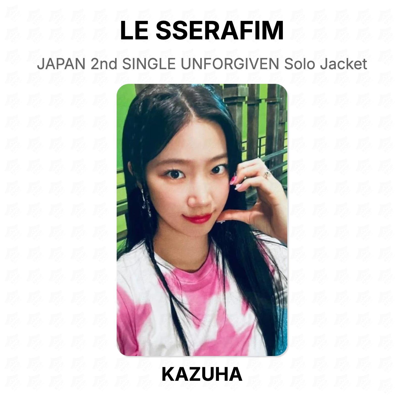LE SSERAFIM JAPAN 2nd SINGLE UNFORGIVEN Solo Jacket Official Photocard KAZUHA 02