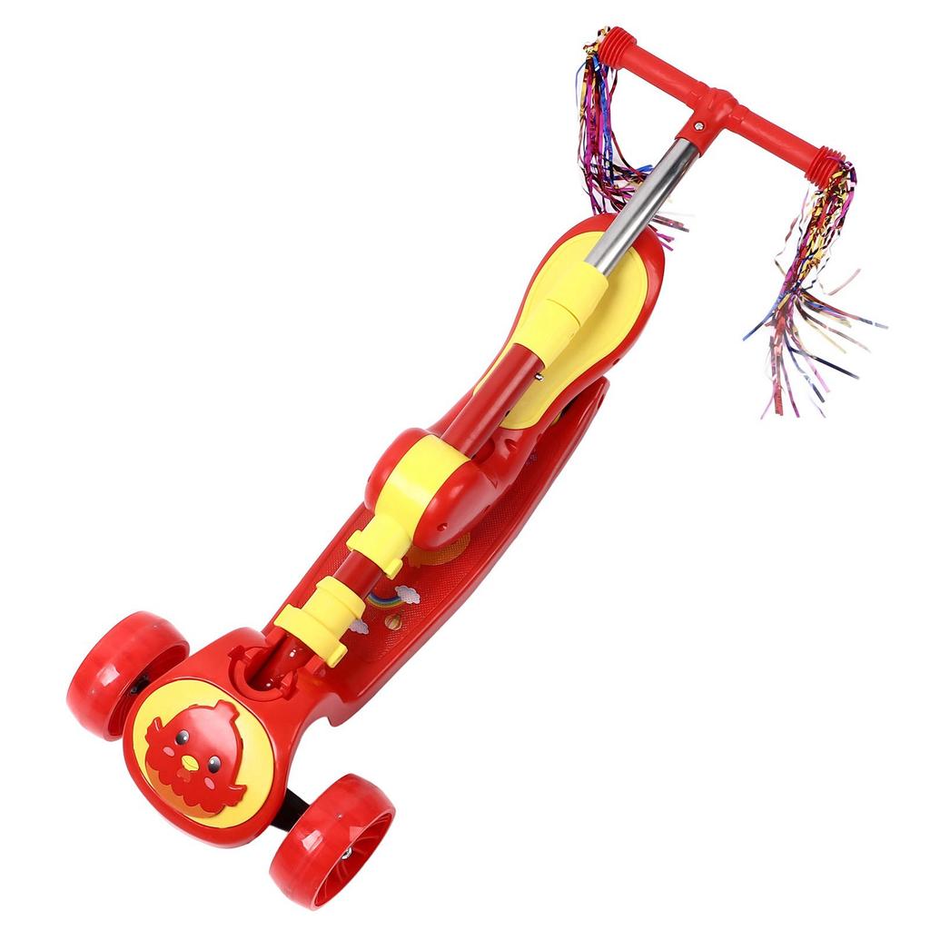 Kids Scooter Red Bird Model 3 In 1 Adjustable Height Handlebar Folding Wider Tires Saddle Seat Toddler Kick Scooter for