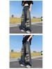 Men's Summer American Retro Ripped Wide-Leg Jeans - Washed, Distressed, Loose Fit, High Street Style.