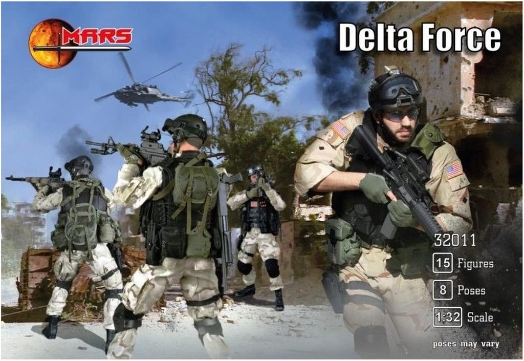 Mars Figure US Army Special Forces Delta Force 8 Figures Plastic Model ORM32011 1/32 Poses/15