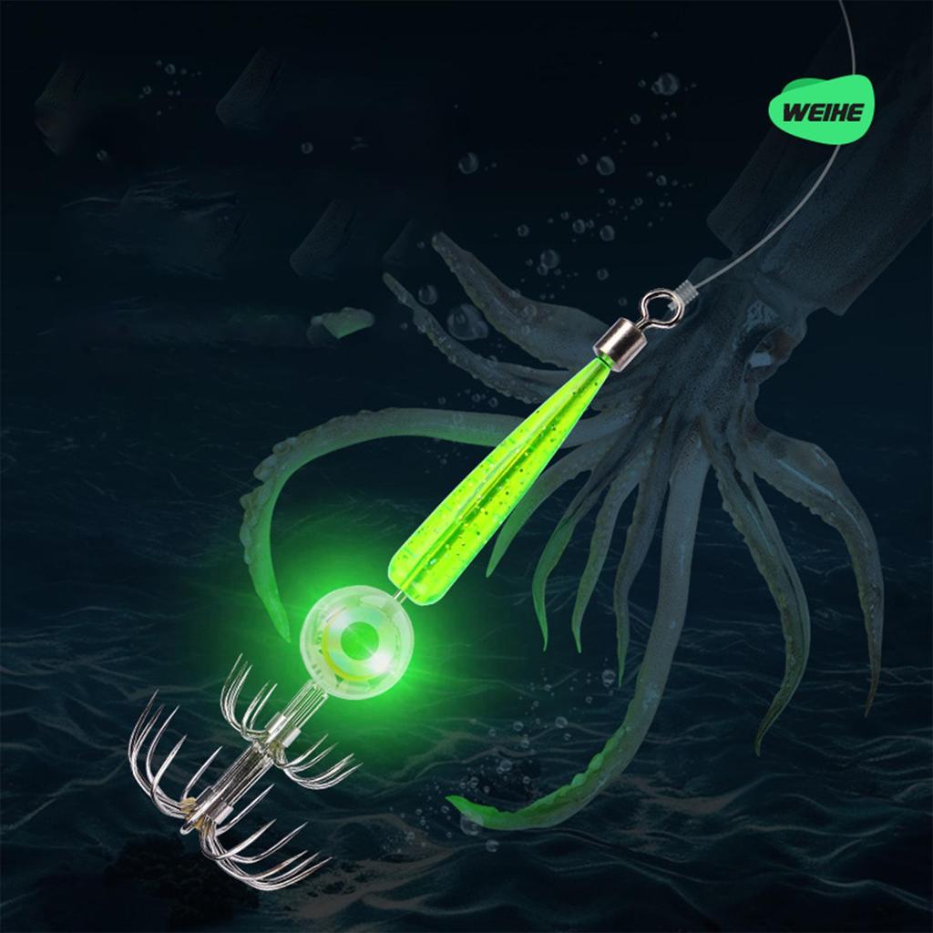 FIshing lures Light LED Deep Sea Glowing Luminous Saltwater Squid Jig Hook Tackle Tool for Sea Fishing Feeder Fishing Accessory