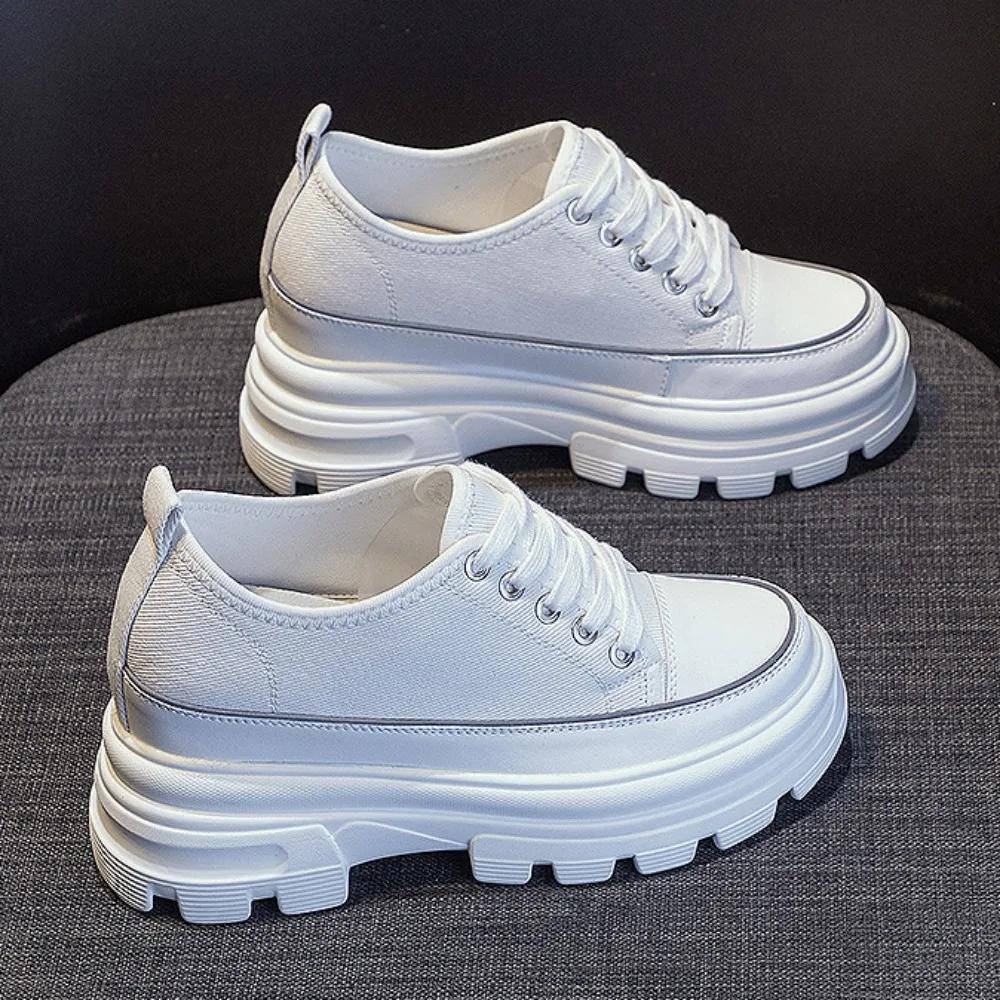 Woman Casual Shoes Platform Sneakers Autumn New Thick Soled Round Toe Casual Sports Shoes Inner Height Increasing Women's Shoes
