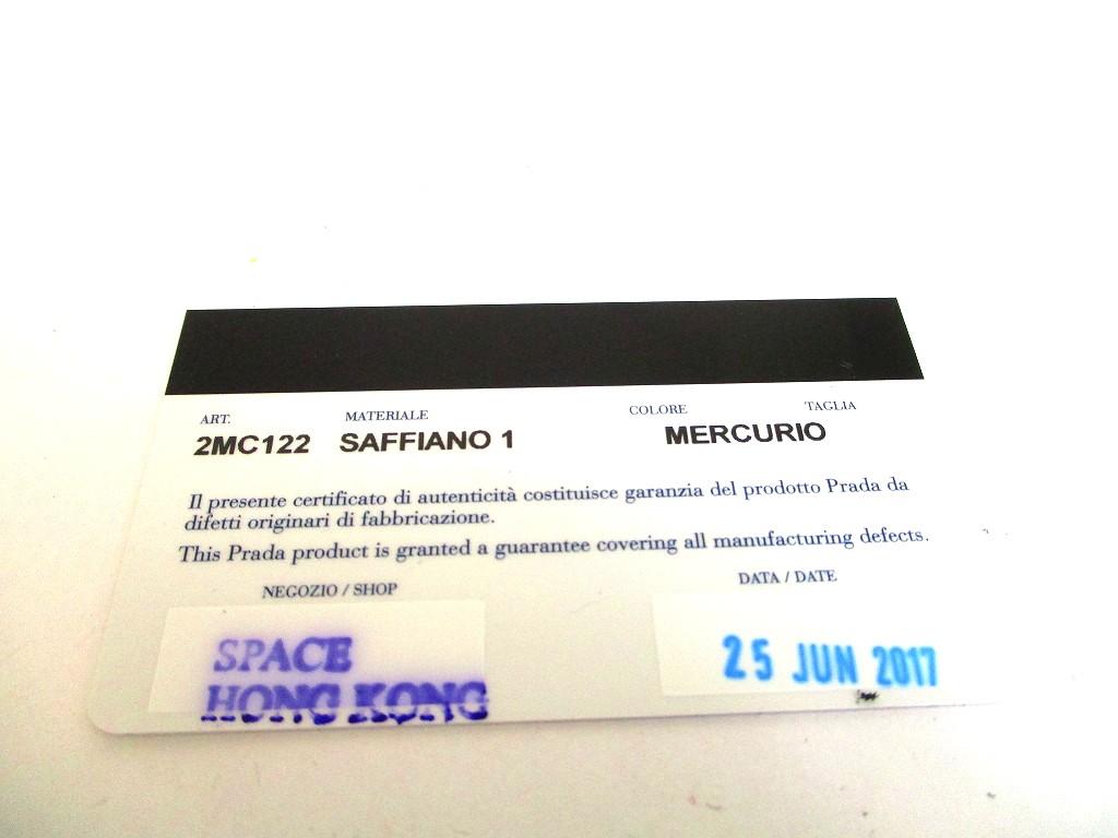 Authentic PRADA Gray Saffiano Leather Card Case Card Holder #b140  Open Box