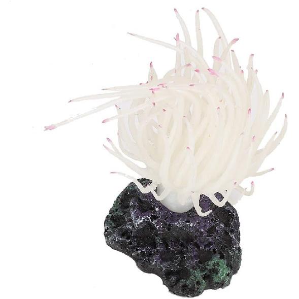 Aquarium Coral Ornaments, Aquarium White Emulational Water Grass Soft Coral Decoration Fish Tank Artificial Sea Urchin Marine Organism Ornaments