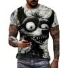 Summer Round Neck 3D Funny Animal Pattern Print Top Fashionable Casual Short Sleeved Men's T-shirts