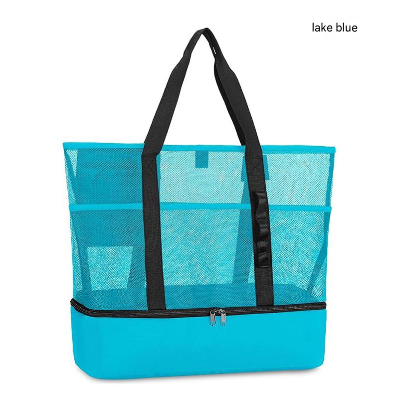 Insulated Beach Bag for Travel, Double Layer Wet Dry Separation, Portable Cooler Lunch Tote, Waterproof Picnic Bag with Large Capacity