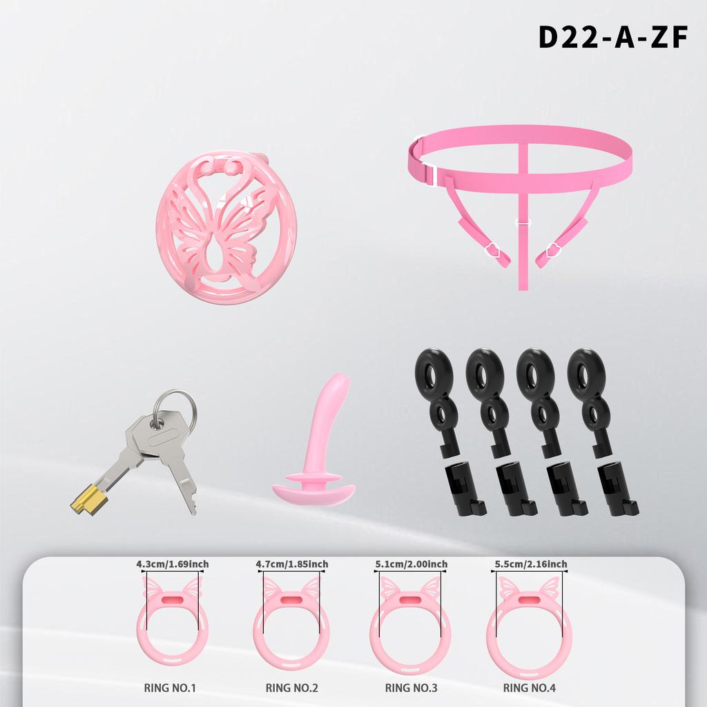 Inverted Male Chastity Cages Pink Chastity Cage Lock Set Negative Sissy Cock Cages SM Bondage Fetish Sex Toys for Mens
