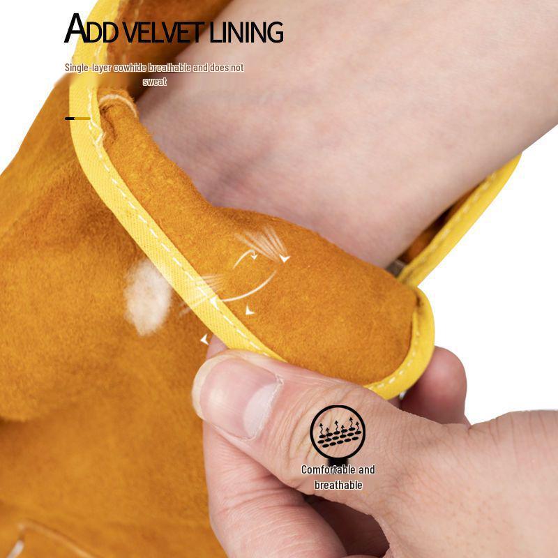 Cowhide Wear-Resistant Welding Gloves - Anti-Scald, Soft, Protective Labor Gloves