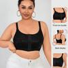 Solid Color Front Buckle Plus Size Women Casual Push Up Bandeau Bra
