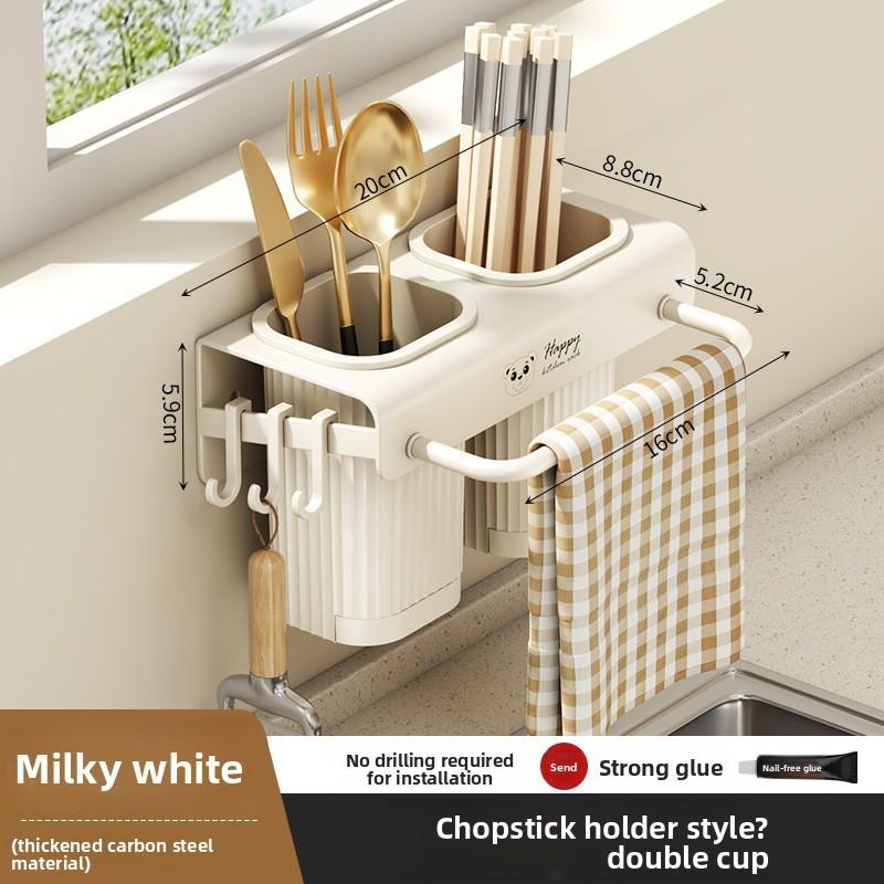 Kitchen Wall Mount Storage Rack With Multifunctional Storage For Home Use