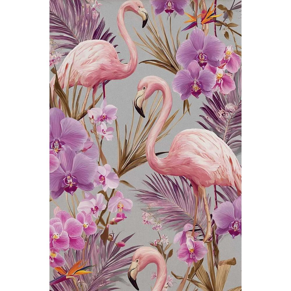 Colorful Vintage Flamingo Illustration Posters Natural Flowers Modern Prints Canvas Wall Art Pictures Home Living Room Decor