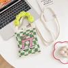 Sommer Damen Niedliche Mini-Tasche Vielseitige Mode Handytasche Cartoon Gestrickte Handtasche Umhängetasche Umhängetasche