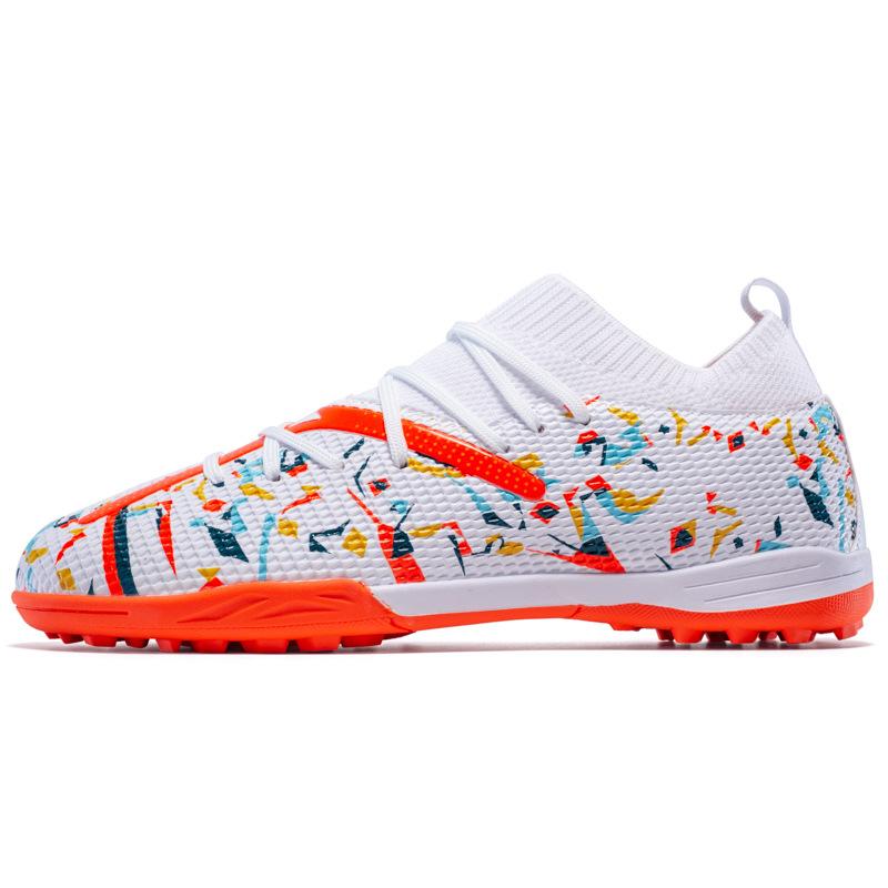 Seamless New Knitted Ag Spikes Youth Grass Actual Combat Tf Non-Slip And Wear-Resistant Football Shoes