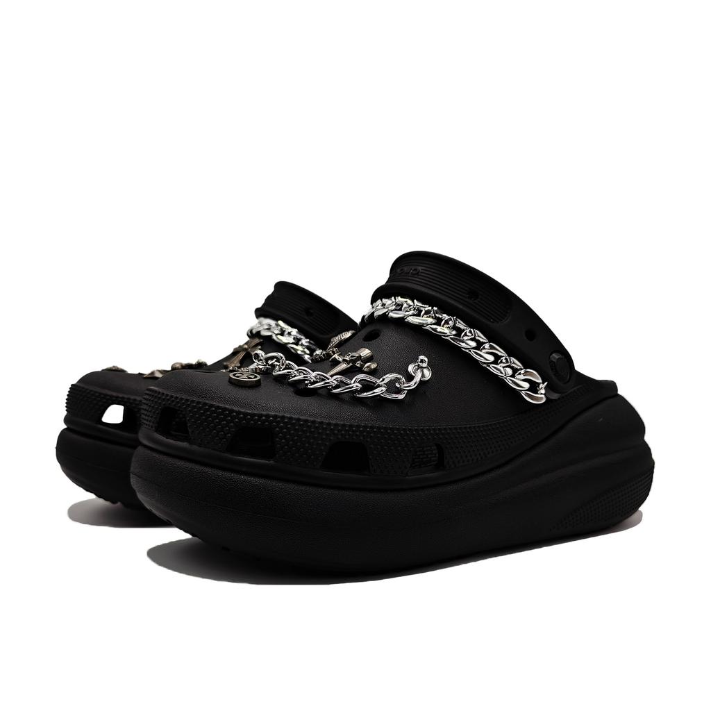 Crocs Crush Clog EVA Cool Style Dark Colour Classic Campus Style Fashionable and Versatile Hole Shoes Unisex Style Black
