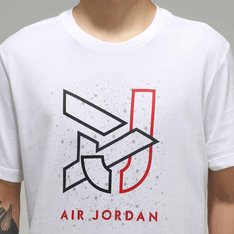 Jordan Casual Basketball Loose Breathable Moisture-Wicking Sports Crew Neck Short Sleeve T-Shirt Men Tops White CN3585-100