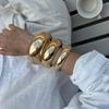 Exaggerated Punk Classic Rock Big Wide Bangles Geometric  for Women Heavy Metal Cuff Bracelet Party Jewelry Gift New
