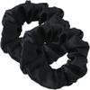 SakuraLovely8 Silk Hair Natural 6A Gentle On High Set of 2 Ties, Scrunchies, Silk, Grade, Hair, Non-Staining, Elasticity, (Black)
