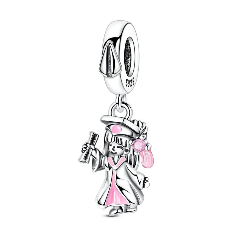 

Authentic Charm Bead Charms copper Happy Graduation Pink Girl Bead Charms Compatible With Charm Bead Charms Plata Bracelets Ideal For Women Women Jewe