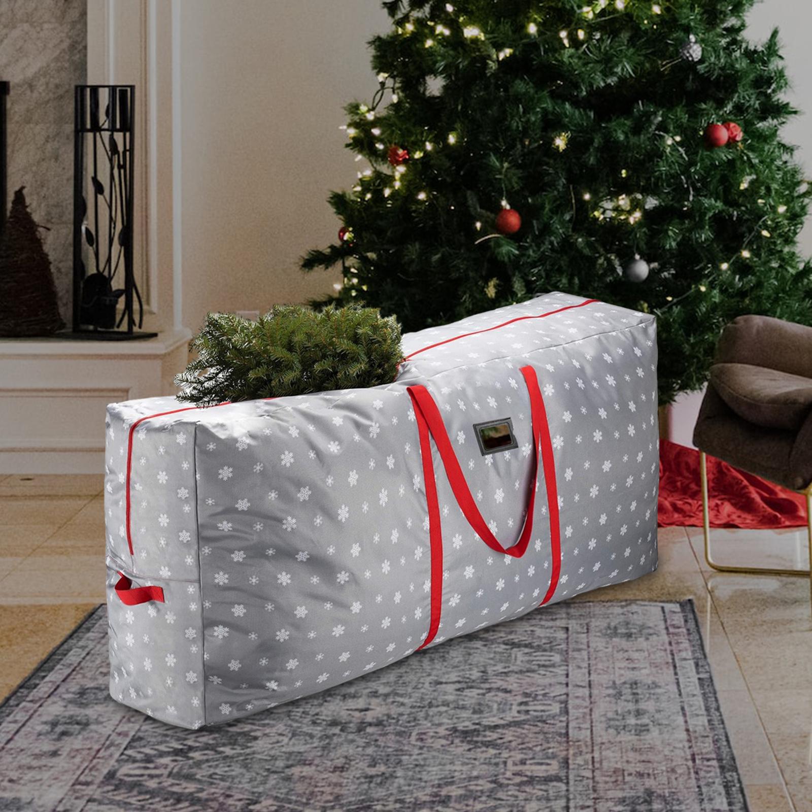 

Праздничная елочная сумка многоразовая пылезащитная очень большая 210D Оксфорд ткань усиленная ручка упаковочные сумки прочная новогодняя елочная сумка