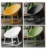 Nordic Eggshell Plastic Recliner: Versatile Indoor/Outdoor Rocking Chair for Living Room or Balcony.