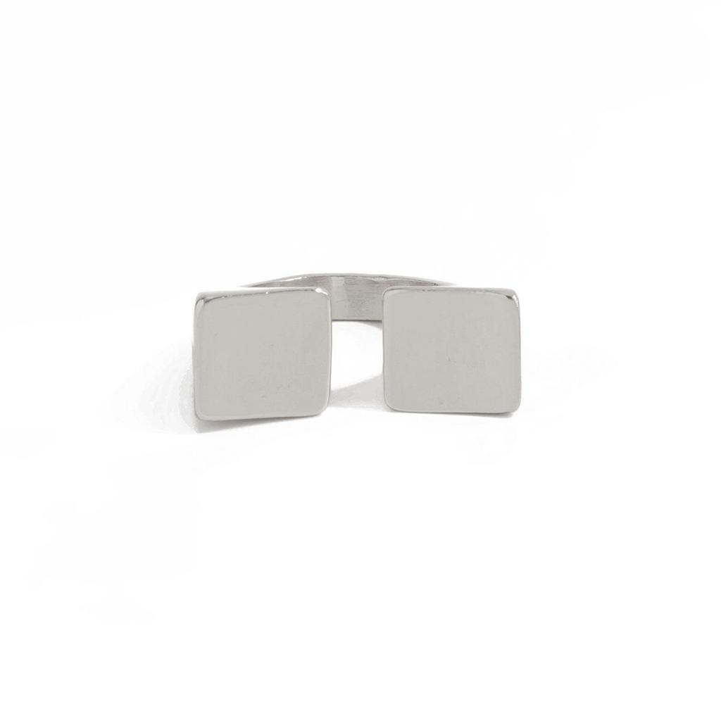 INS Style Retro Geometric Wide Band Ring - Irregular Alloy Stacking Ornament