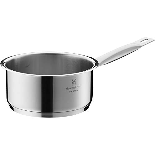 WMF "Gourmet Plus Saucepan" 16cm Saucepan, Induction and Gas Compatible, Matte Finish, Heavy-Duty Design, Stainless Steel, 10-Year Warranty, W07261660