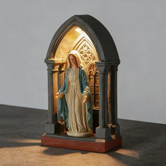 Cathedral LED Prayer Shrine Night Light Religious Table Lamp with Illuminated Arch Spiritual Gifts for Women Men Christian
