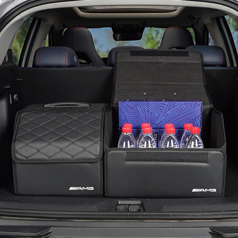 Foldable Car Trunk Storage Leather Box Organizer Bag For Mercedes Benz AMG GLC W203 W206 W220 W205 W211 W212 W201 W210 W108 W168