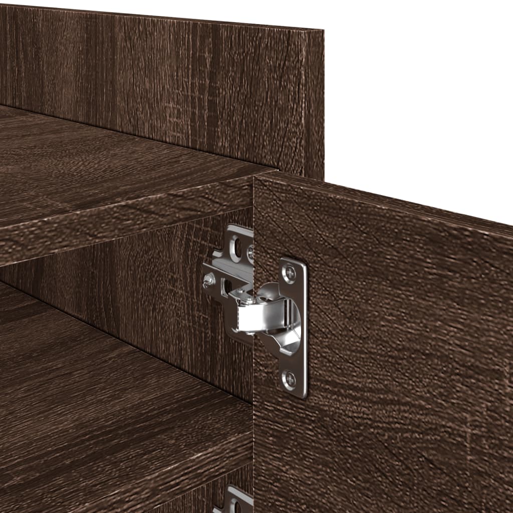 TV Stand in Brown Oak Effect 80 x 35 x 40 cm Particleboard